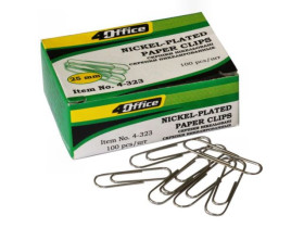 Скріпка 25мм 4OFFICE 4-323 нікельовані 100шт (10уп/500ящ)