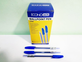 Ручка масляна E10196-02 синя ECONOMIX LINE 0,7мм (50шт)