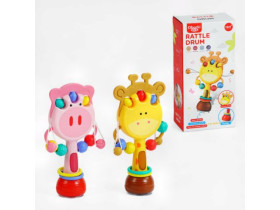 Брязкальце XQS 2028 A 2 види, барабан, пальчикові ігри, прорізувач, в коробці