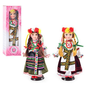 Кукла D 13650 (30шт) фарфор, на подставке, украиночка, 37см, в кор-ке