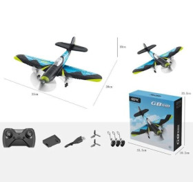 Літак на радіокеруванні 4 D-G 8 акум. 3.7V, USB-кабель, шасі, запасні лопаті, пульт 2.4 GHz