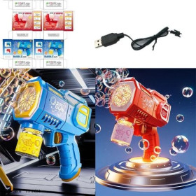 Пістолет з мильними бульбашками 66-56 (72) 2 кольори, автоматичний принцип роботи, акумулятор 3.7 V