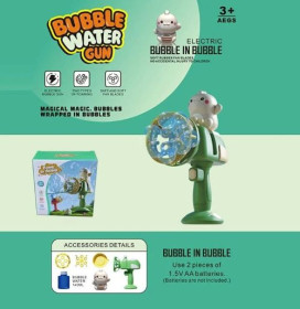 Пістолет з мильними бульбашками L 914 A автоматичний принцип роботи, 2 насадки, пляшечка з мильним