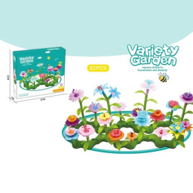 Конструктор B 6969-2 Квітковий сад 62 елементи, звивиста зелена основа, квіти, листочки