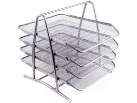 Лоток горизонтальний метал.4від.срібний 542540