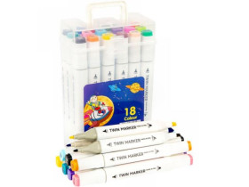 Набір скетч-маркерів 18 кольорів H820-18 в пластиковому боксі (56)