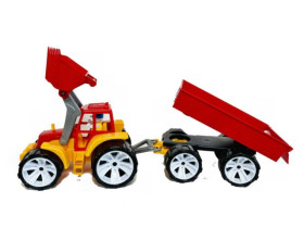 Трактор 007/10 BAMS 4 з причепом та ковшем кольоровий, Бамсик, Іграшка дитяча (4шт)