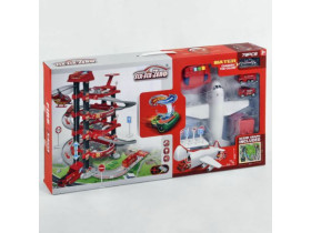 Трек 660 А-301 (10/2) 5 этажей, 2 машинки, изменяет цвет, самолет, автоматический подъемник, свет, звук