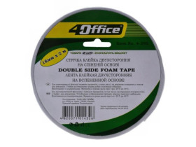 Скотч двостор.18мм*2м пінна основа (8шт/96) 4OFFICE 4-395