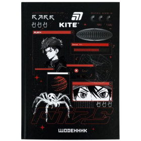 Щоденник шкільний Kite, тверда обкладинка Red Anime K26-262-8