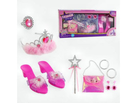 Набір прикрас JY 9612 туфельки, корона, чарівна паличка, браслети, сумочка
