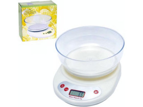 Ваги кухонні електронні з круглою чашею, 5 кг, 21×16 см, чаша 17,5×5,5 см, арт. KE-1