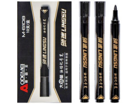 Маркер перманентний Odemei 6108, чорний (10 шт.)