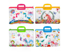 Папка С/33 А4 сілікон з ручкою "Єдиноріг" (2/120)