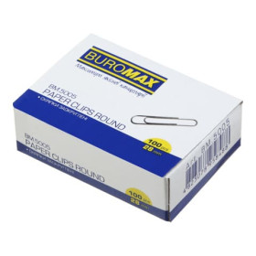 Скріпки 28 мм BUROMAX 5005 нікельовані, 100 шт
