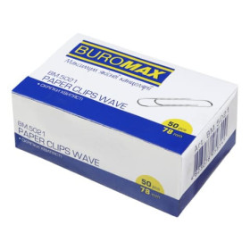 Скріпки 78 мм BUROMAX 5021 рельєфні, 50 шт