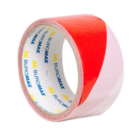 Стрічка сигнальна 48мм х 50м, червоно-біла BUROMAX 7559