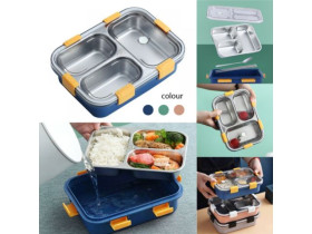 Ланч-бокс із приборами, метал.,7059, 3 від., 22,2*16,2*6,5см 470040