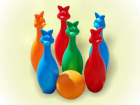 023 Кегли "6"+1шар зайцы (6шт)