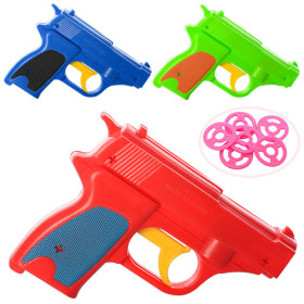Пистолет 680-1 (360шт) диски 6шт, 3цвета, в кульке