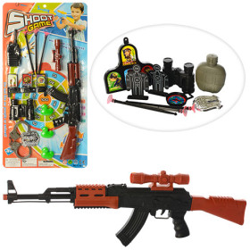 Набор полицейского 035-2-36-1-38-2 (42шт) автомат, присоски 3шт, мишень, 3вида, на листе, 28-57-4см