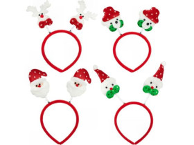 Обруч на голову 2507 / 107/10-05/6241-11 Новорічний MIX (12шт)