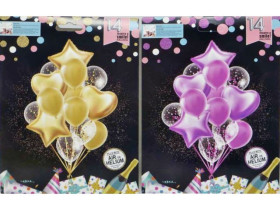 Набір повітряних куль 1212-14-1-2 "Зірка / Серце", 14 шт. (10 уп.)