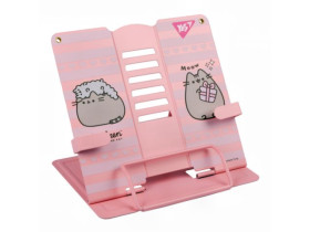 Підставка для книг з додатковими фіксаторами Yes "Pusheen", метал, рожева 470519