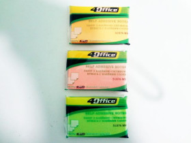 Папір клейкий 51х76мм,4Office 4-422-22N неон,асорті,80арк (12/384)