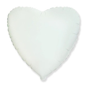 Фольгована кулька серце біла 18" 201500B Flexmetal 2402-0030