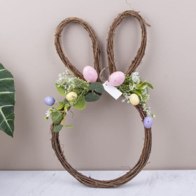 Вінок великодній з вухами та яйцями 8439 40см