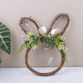 Вінок великодні з вушками та яйцями, 39 см, арт. 8438