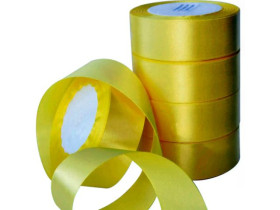 Стрічка атласна 4см св.-жовта 36ярд (5шт)