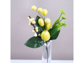 Гілка 1630-4 з яйцями декоративна жовта