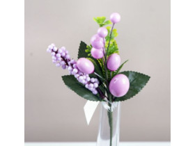 Гілка 1630-3 з яйцями декоративна рожева