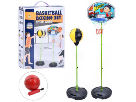 Боксерський набір MR 1258 (6шт) 2в1, баскетбольне кільце 102-142см, щит пластик 40-29см