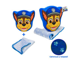 Мягкая игрушка с пледом Paw Patrol KH70/001L подушка 38*41*7см плед 118*80см светится в темноте