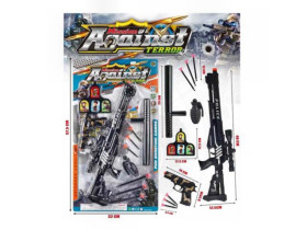 Поліцейський набір 101-3 (96/2) автомат, пістолет, мішень, патрони на присосках, на листі