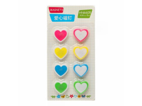 Магніти для дошки Сердечки, 3см, 8шт, HS8303, 15-15/921453