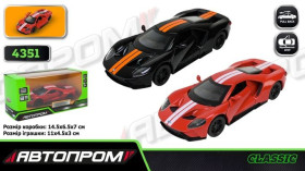 Машина метал АВТОПРОМ 4351 (96шт/2) 1:42 Ford GT,відкр..двері, коробка 15*7*7см