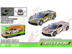 Машина метал АВТОПРОМ AP74197 (48шт) 1:32, відкр.двері,батар.,світло,звук,у коробці 15*6,5*7см
