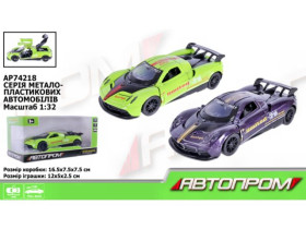 Машина метал АВТОПРОМ AP74218 (48шт) 1:32, відкр.двері,батар.,світло,звук,у коробці 15*6,5*7см