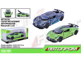 Машина метал АВТОПРОМ AP74220 (48шт) 1:32, відкр.двері,батар.,світло,звук,у коробці 15*6,5*7см