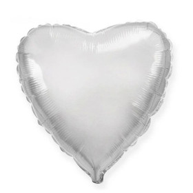 Куля фольгована, серце, срібло, 18", Китай, арт. 2502-0036