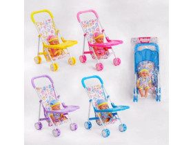 Тележка с пупсом L-8037 D1 (36/2) пупс 28 см, в пакете