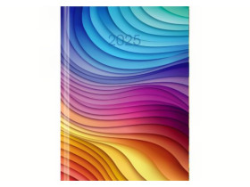 Щоденник 2025 датований 336сторінок ARТ А5 білий блок лінія асорті Аркуш E21854 / 146269