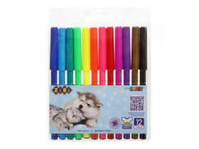 Фломастери ZiBi 12кол 2815 СОБАЧКИ ТА КОТИКИ SMART Line (24шт)