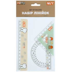 Набір лінійок Yes (3 предмети) "Miffy", лінійка 15 см 370726 (25шт)