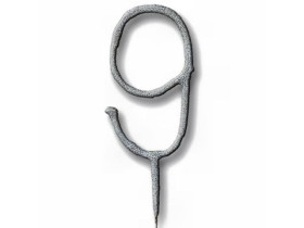 Свічка цифра 2718 "Бенгальський вогонь срібло" 9