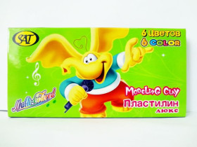 Пластилін люкс SAT 1121 6кол.(96шт)